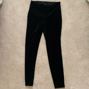 Black velvet leggings